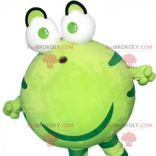 Mascota de la rana verde regordeta y gigante, disfraz de sapo -