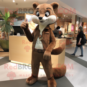 Brun Marten maskot drakt...