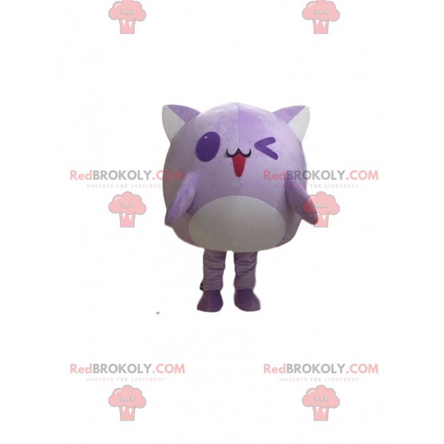 Mascote gato roxo, fantasia de criatura roxa - Redbrokoly.com