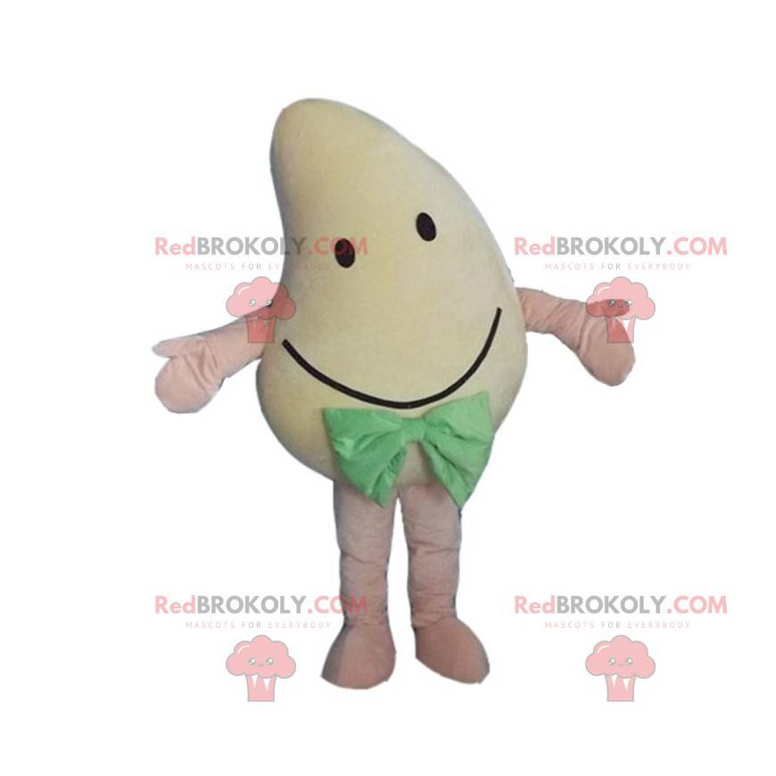 Gigantyczna i uśmiechnięta maskotka żółtego mango, egzotyczny Gigantyczna i uśmiechnięta maskotka żółtego mango, egzotyczny