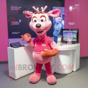 Pink Reindeer mascotte...