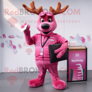 Pink Reindeer mascotte...