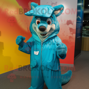 Teal Dingo mascotte kostuum...