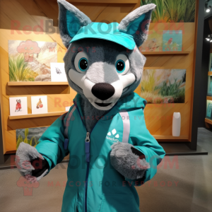 Teal Dingo mascotte kostuum...