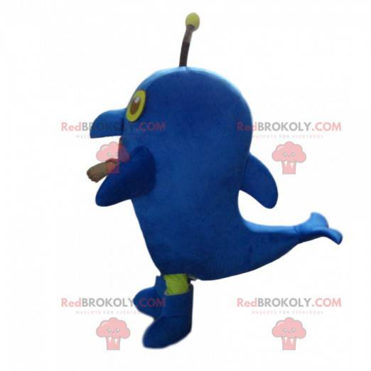 Mascote golfinho gigante azul, fantasia de mar - Redbrokoly.com