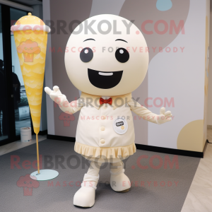 Cream But mascot costume character dressed with a Suit and Anklets