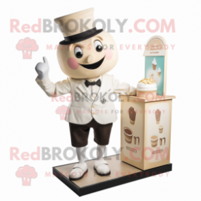 Cream But mascot costume character dressed with a Suit and Anklets