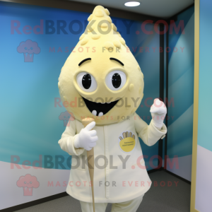 Cream But mascot costume character dressed with a Suit and Anklets