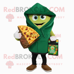 Forest Green Nachos mascot costume character dressed with a Hoodie and Wallets