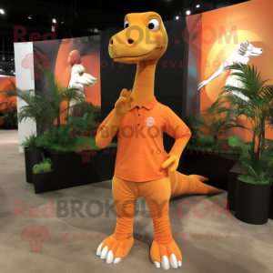 Orange Brachiosaurus maskot...