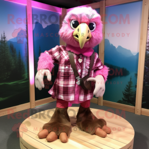 Pink Eagle maskot kostume...