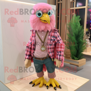 Pink Eagle maskot kostume...