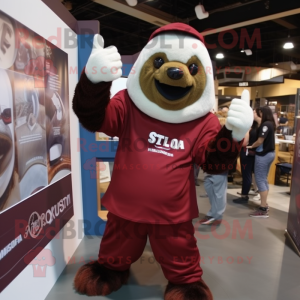 Maroon Giant Sloth mascotte...