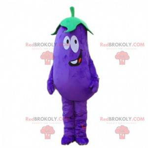 Mascot gigantische aubergine, paars plantaardig kostuum -