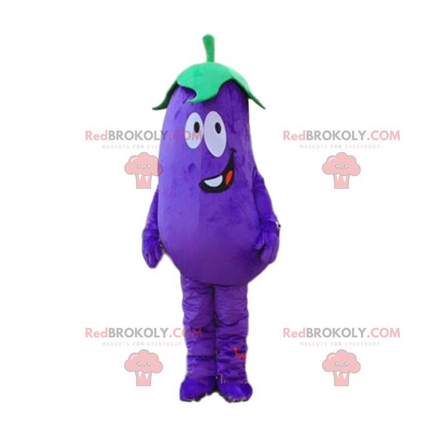 Mascot berenjena gigante, traje vegetal púrpura - Redbrokoly.com