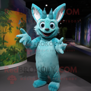 Cyan Chupacabra maskot...