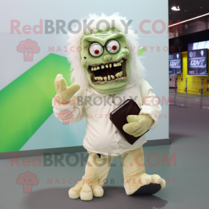 Cream Zombie maskot kostym...