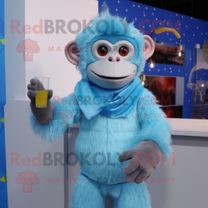 Sky Blue Monkey Maskottchen...