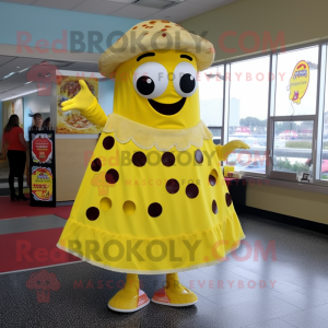 Geel Pizza mascotte kostuum...