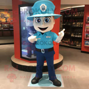 Cyan Fire Fighter mascotte...