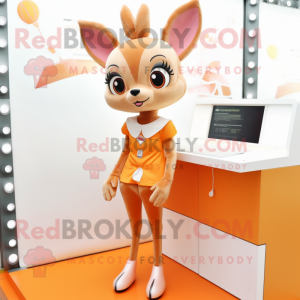 Peach Roe Deer maskot drakt...