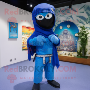 Blue Ninja mascotte kostuum...