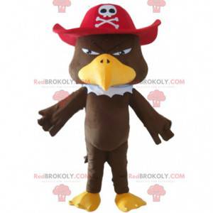 Mascotte aquila con cappello da pirata, costume da uccello -