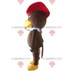 Mascotte aquila con cappello da pirata, costume da uccello -