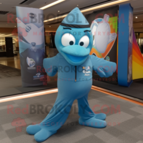 Cyan Air Force Soldier mascot costume character dressed with a Yoga Pants and Shawls