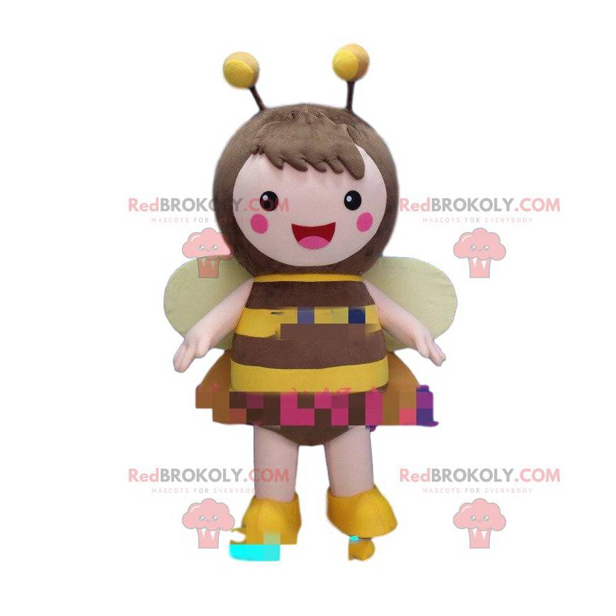 Mascote de abelha feminina, fantasia de inseto voador -