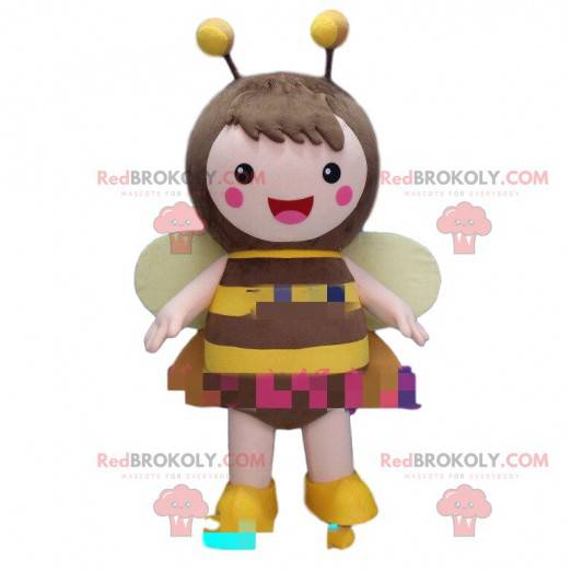 Vrouwelijke bijen mascotte, vliegend insect kostuum -