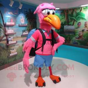  Flamingo maskot kostym...