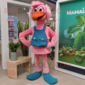  Flamingo maskot kostym...