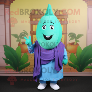 Cyan majroe maskot kostume...