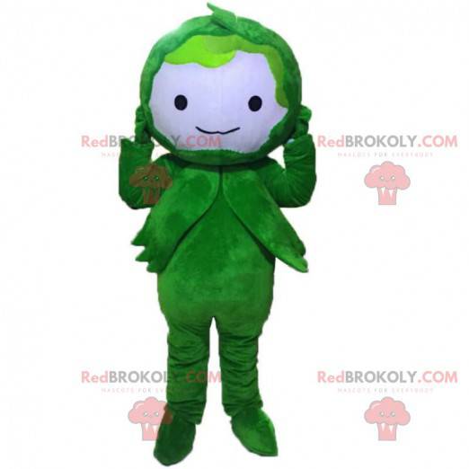 Mascota vegetal verde, disfraz de personaje verde -