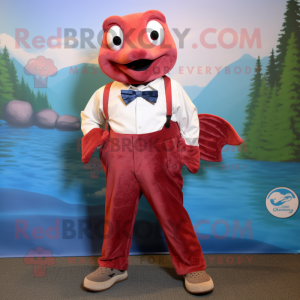 Maroon laks maskot drakt...
