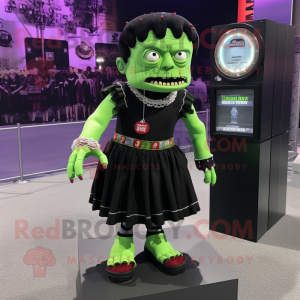 nan Frankenstein'S Monster mascot costume character dressed with a Mini Skirt and Earrings