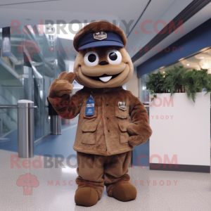 Brown Navy Soldier mascotte...