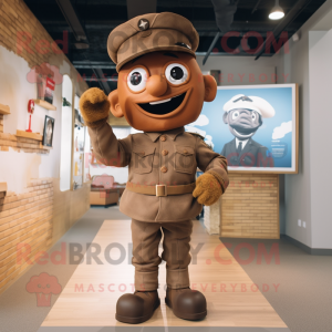 Brun Navy Soldier maskot...