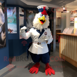 Navy Rooster maskot drakt...