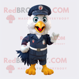 Navy Rooster maskot kostume...
