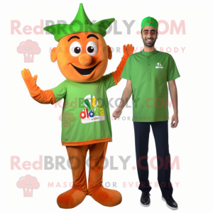 Olive Tikka Masala mascot costume character dressed with a Polo Tee and Earrings
