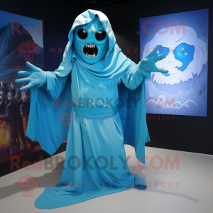 Cyan Undead maskot kostume...