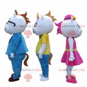 3 mascotes vacas muito elegantes, 3 fantasias de animais -