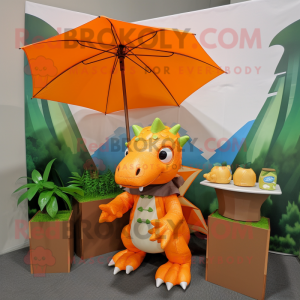 Orange Stegosaurus maskot...