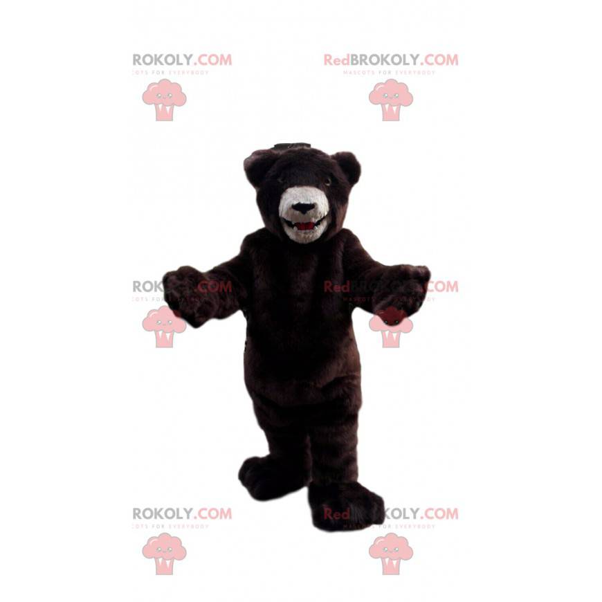 Mascotte d'ours brun en peluche, costume de nounours -