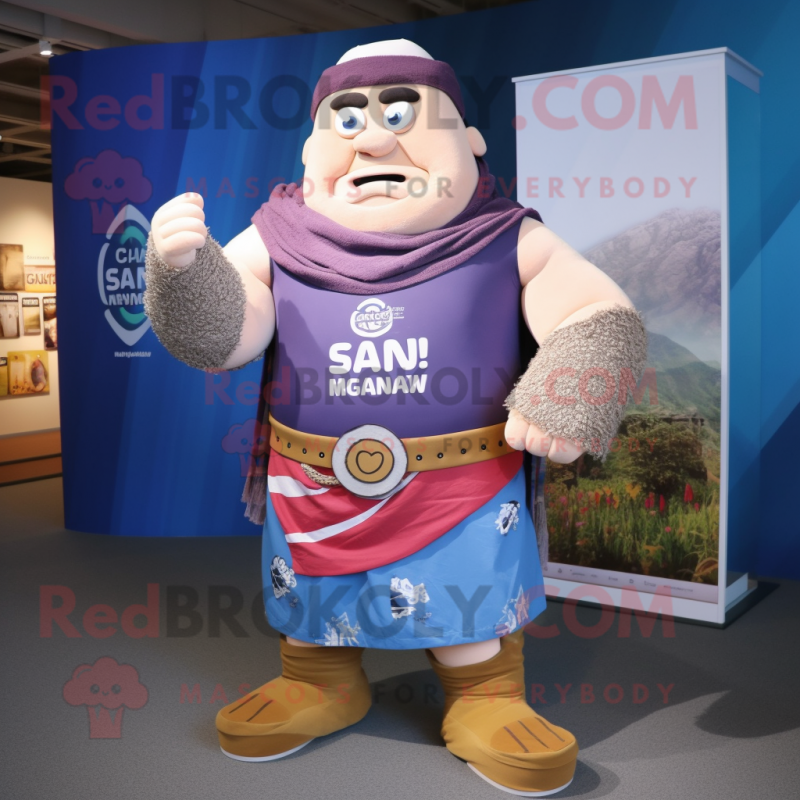 nan Strongman mascot costume character dressed with a Graphic Tee and Shawls