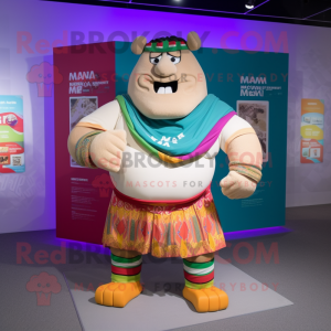 nan Strongman mascot costume character dressed with a Graphic Tee and Shawls