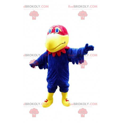 Mascotte pappagallo blu e rosso, costume da avvoltoio -