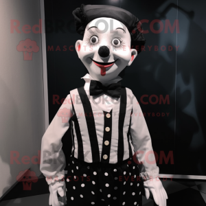nan Mime mascot costume character dressed with a Vest and Bow ties